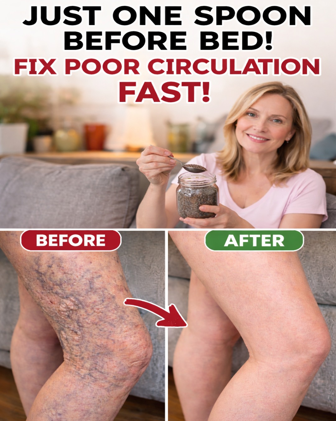 Eat THIS before bed to boost circulation in your legs and feet. You’ll love this recipe! 👇 To keep receiving my recipes, just say something… Thank you!